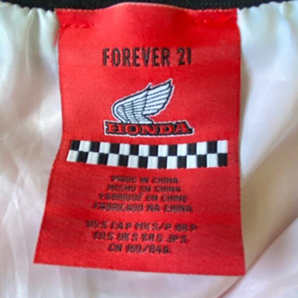 Forever 21 x Honda 500 Racing Jacket Windbreaker Red Black White Size Small - Picture 5 of 13